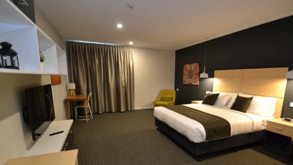 Modern suite with double bed
